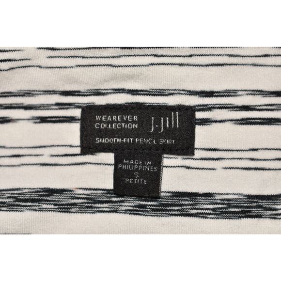 J. JILL $79 Wearever Collection Smooth-Fit Mini Pencil Skirt White Striped PS - Picture 4 of 4